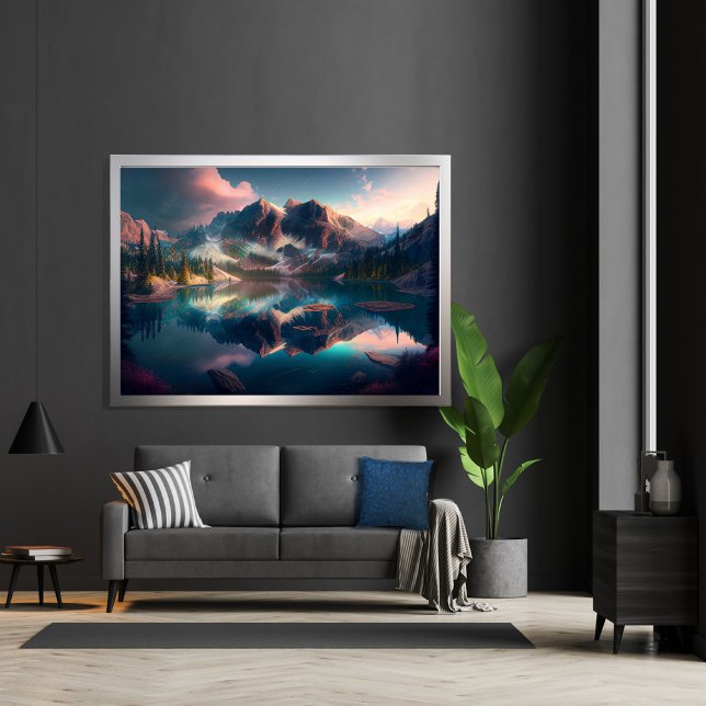 Majestic Mountains Mirror Lake with Soft Light Photo Print (Creator Uploaded)