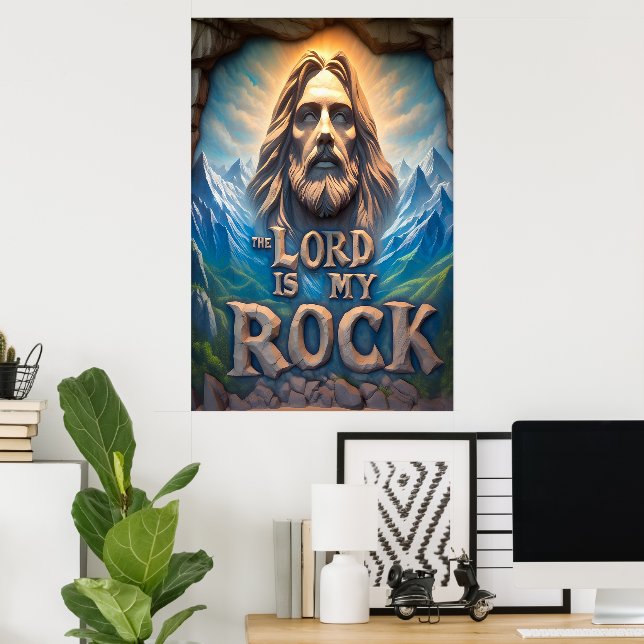 Majestic Mountains: The Lord Is My Rock Poster (Home Office)