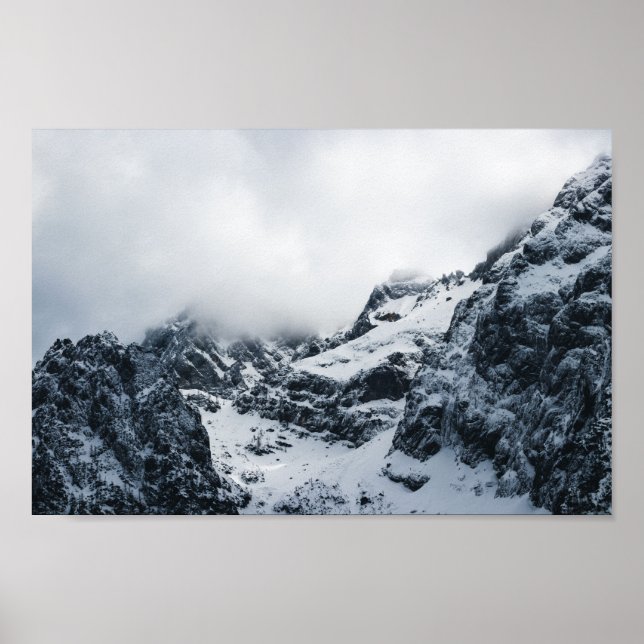 Majestic mountains under the clouds poster (Front)