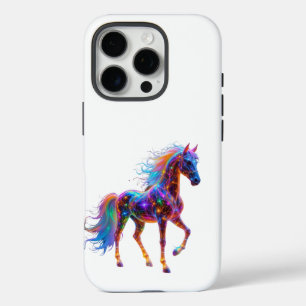 Majestic Neon Horse iPhone 16 Pro Case