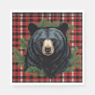 Majestic Northern Black Bear Paper Napkin
