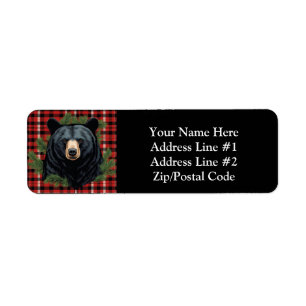 Majestic Northern Black Bear Return Address Label