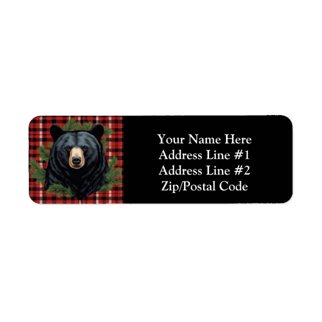 Majestic Northern Black Bear Return Address Label (Front)
