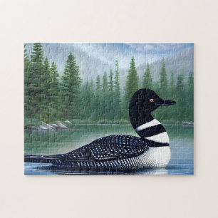 Majestic Northern Wilderness Loon Jigsaw Puzzle