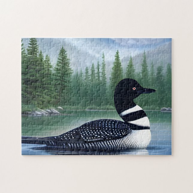 Majestic Northern Wilderness Loon  Jigsaw Puzzle (Horizontal)