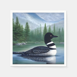 Majestic Northern Wilderness Loon  Napkin