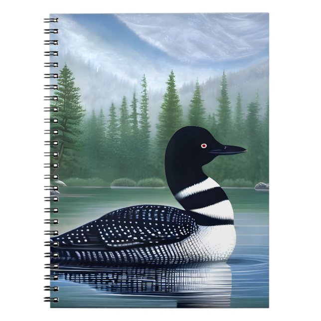 Majestic Northern Wilderness Loon  Notebook (Front)
