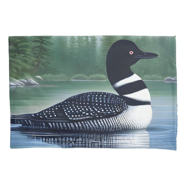 Majestic Northern Wilderness Loon  Pillowcase (Front)