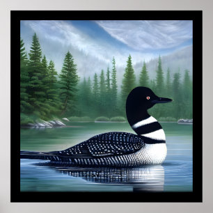 Majestic Northern Wilderness Loon  Poster