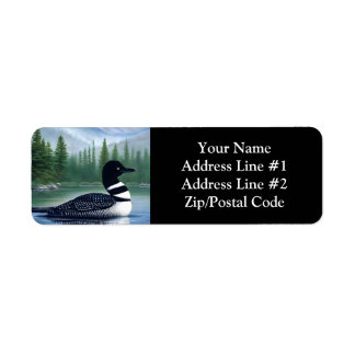 Majestic Northern Wilderness Loon  Return Address Label