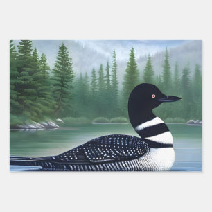 Majestic Northern Wilderness Loon  Wrapping Paper Sheet