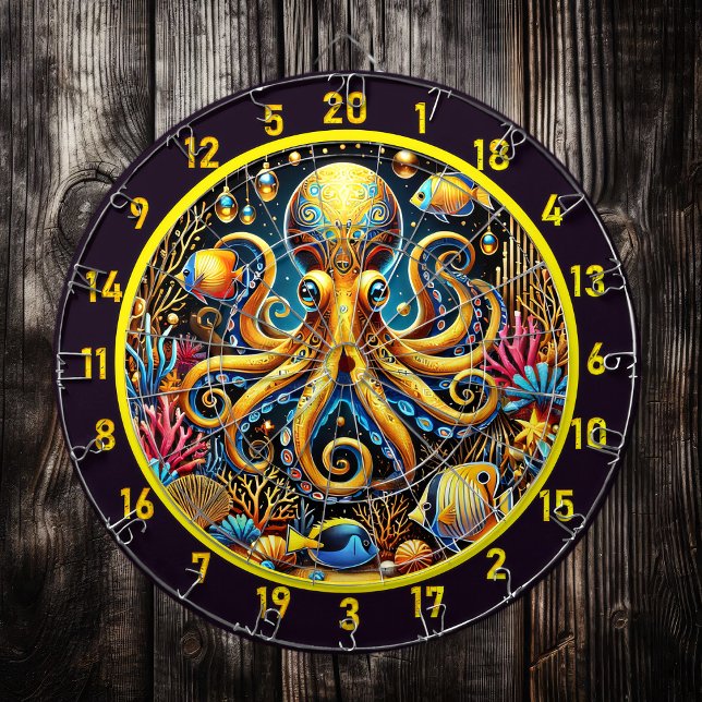 Majestic Octopus Glow Dartboard Design (Creator Uploaded)