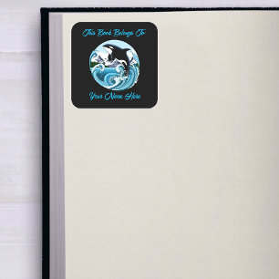 Majestic Orca Killer Whale Blue Ocean Bookplate Square Sticker