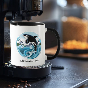 Majestic Orca Killer Whale Blue Waves Ocean Mug