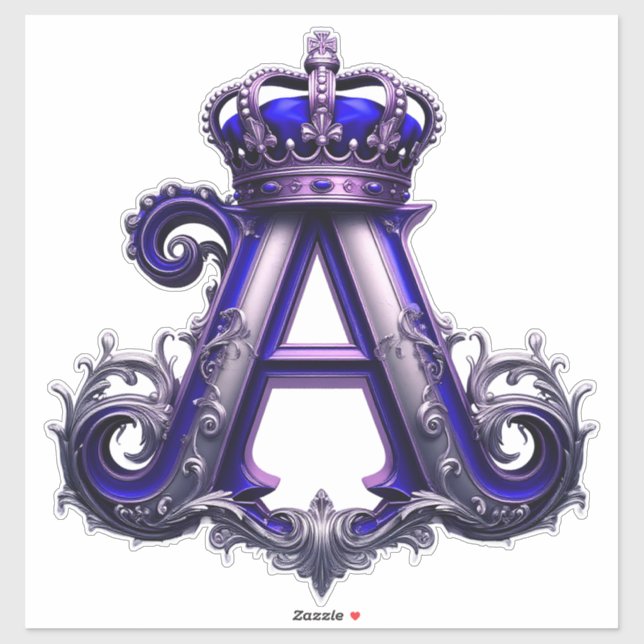 Majestic Ornate Letter A with Crown (Sheet)