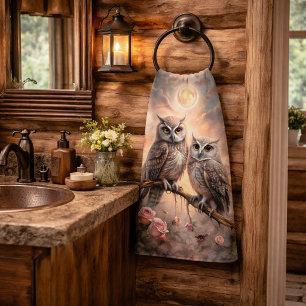 Majestic Owl Design Bath Towel Set