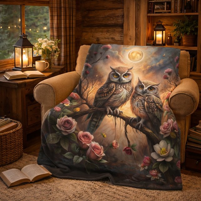 Majestic Owl Design Fleece Blanket (Creator Uploaded)