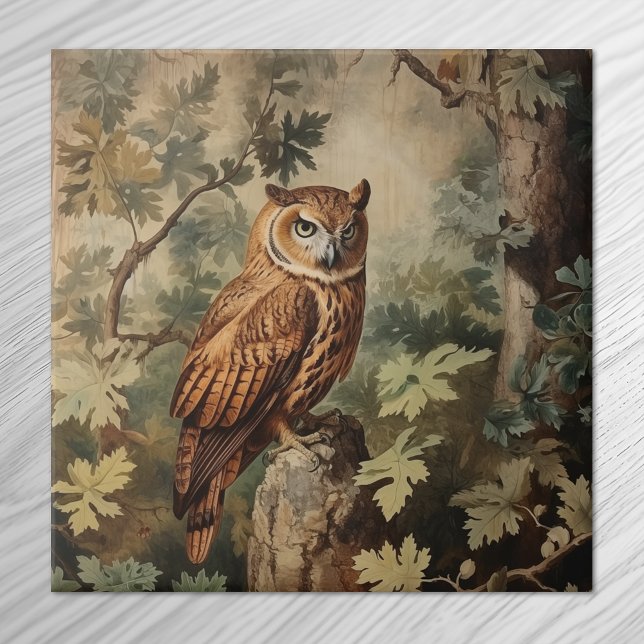 Majestic Owl in a Forest Ceramic Tile (Creator Uploaded)