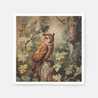 Majestic Owl in a Forest Napkin