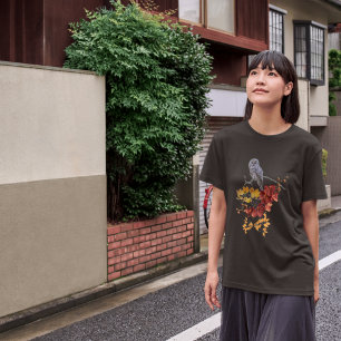Majestic Owl Resting on a Fall Branch T-Shirt