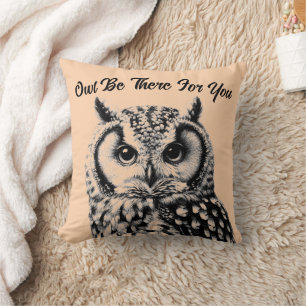 Majestic Owl Throw Pillow 16x16" Custom Text