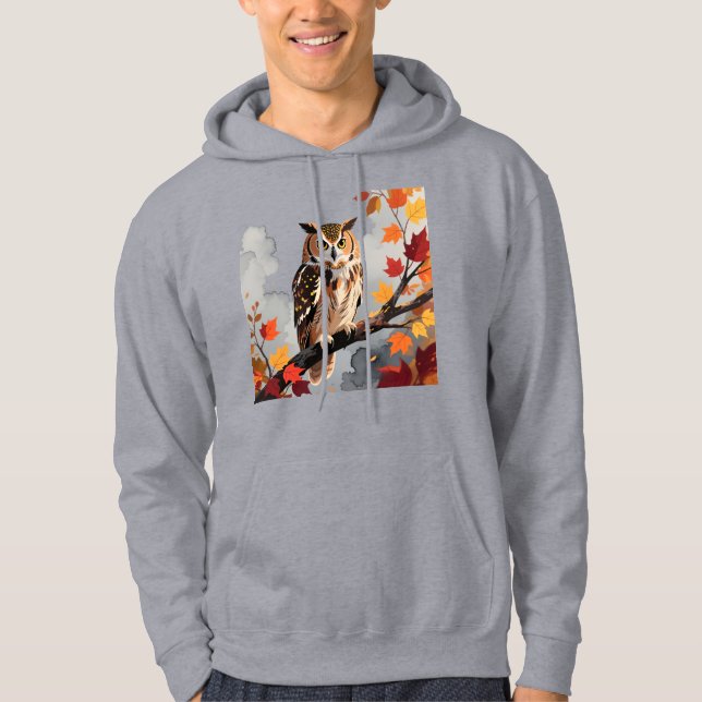 Majestic Owl Wildlife Art Print Hoodie (Front)