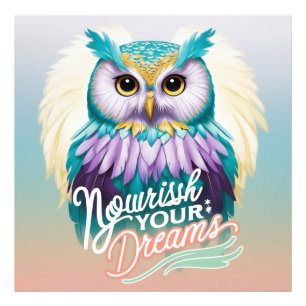 "Majestic Owl with Motivational Message" Photo Print