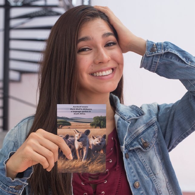 Majestic Pack of Aardwolf Standing in the Field Postcard (Creator Uploaded)