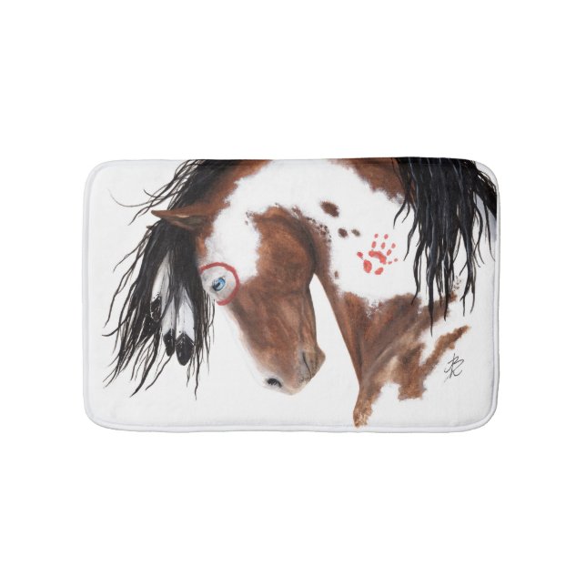 Majestic Paint Pinto Horse by Bihrle Bath Mat (Front)