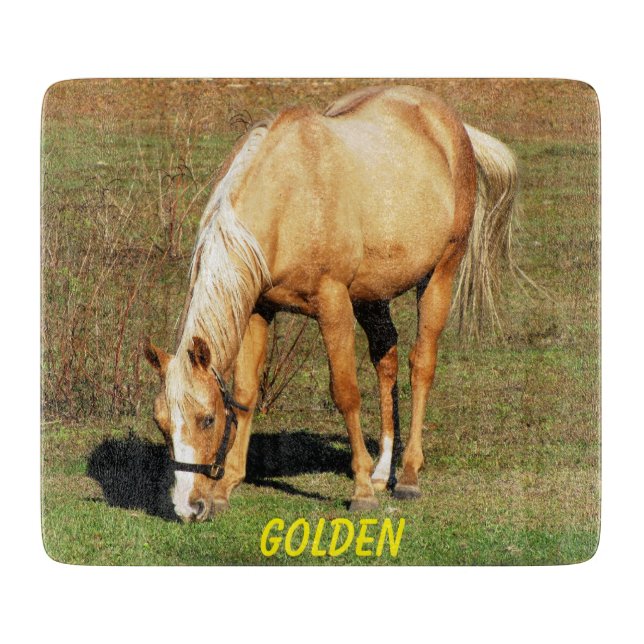 Majestic Palomino Horse - Fine Art Photography Cutting Board (Front)