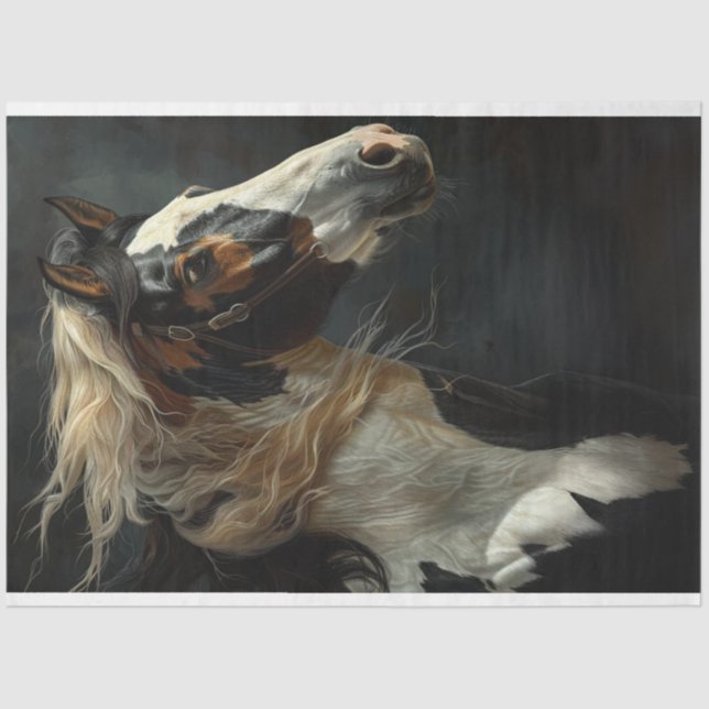 Majestic Palomino Running Horse Decoupage  Tissue Paper (Front)