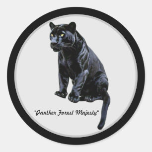 "Majestic Panther Artwork" Classic Round Sticker