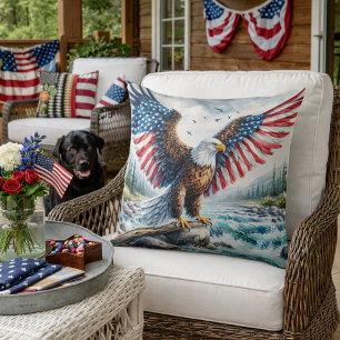 Majestic Patriotic Eagle Cushion