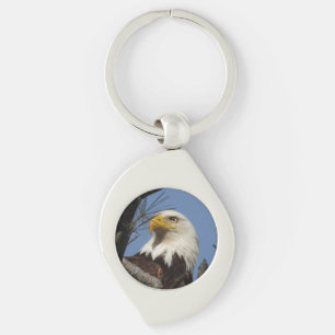 Majestic Patriotic Mature Bald Eagle Head close up Key Ring
