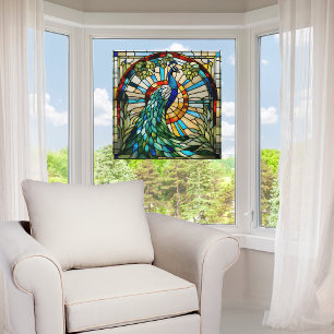 Majestic Peacock Faux Stained Glass