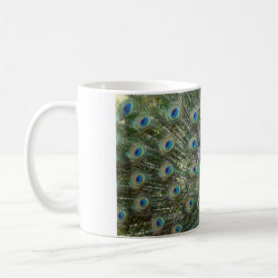 Majestic Peacock Tail Feathers Coffee Mug