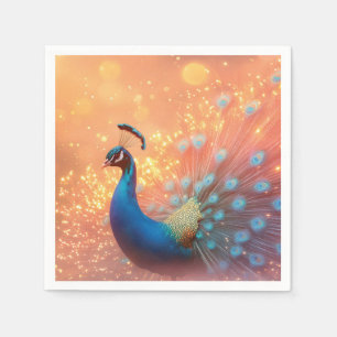 Majestic Peacock with Vibrant Plumage  Napkin
