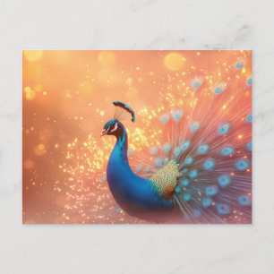Majestic Peacock with Vibrant Plumage  Postcard