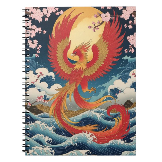 Majestic Phoenix Notebook - Japanese Fantasy Art (Front)