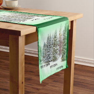 Majestic Pine Trees Cloaked In Layer Of Snow Short Table Runner