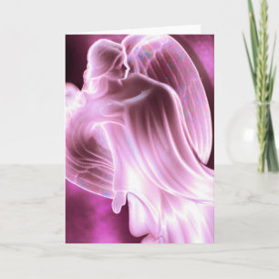 Majestic Pink Angel Holiday Card