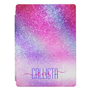 Majestic Pink Purple Nebula Galaxy Glitter iPad Pro Cover