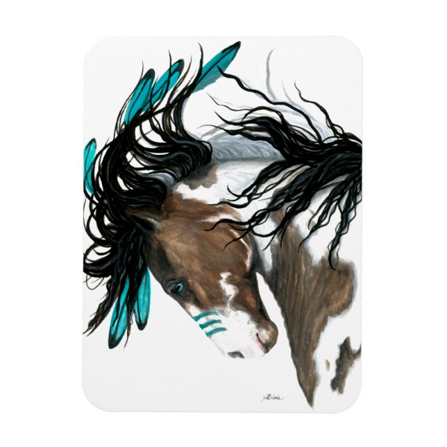 Majestic Pinto Horse by Bihrle Magnet (Vertical)