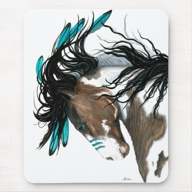 Majestic Pinto Horse by Bihrle Mouse Pad (Front)