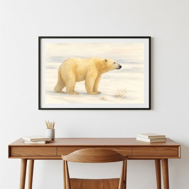 Majestic Polar Bear: Arctic Wildlife Watercolor Poster (Creator Uploaded)