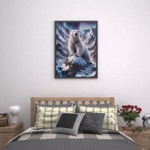 Majestic Polar Bear at Summit  Poster