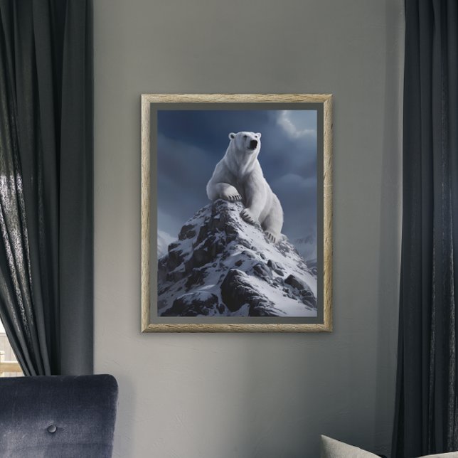 Majestic Polar Bear Atop Snowy Summit  Poster (Creator Uploaded)