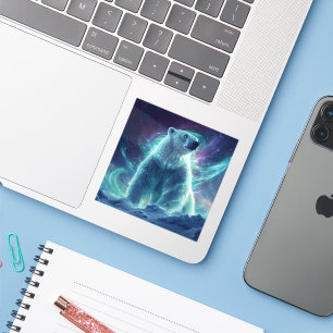 Majestic Polar Bear Design with Northern Lights