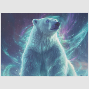 Majestic Polar Bear Design with Northern Lights Tissue Paper