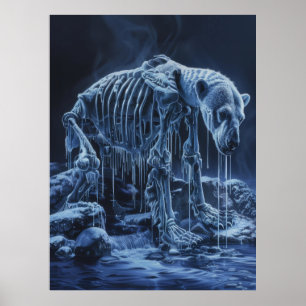Majestic Polar Bear Skeleton Poster